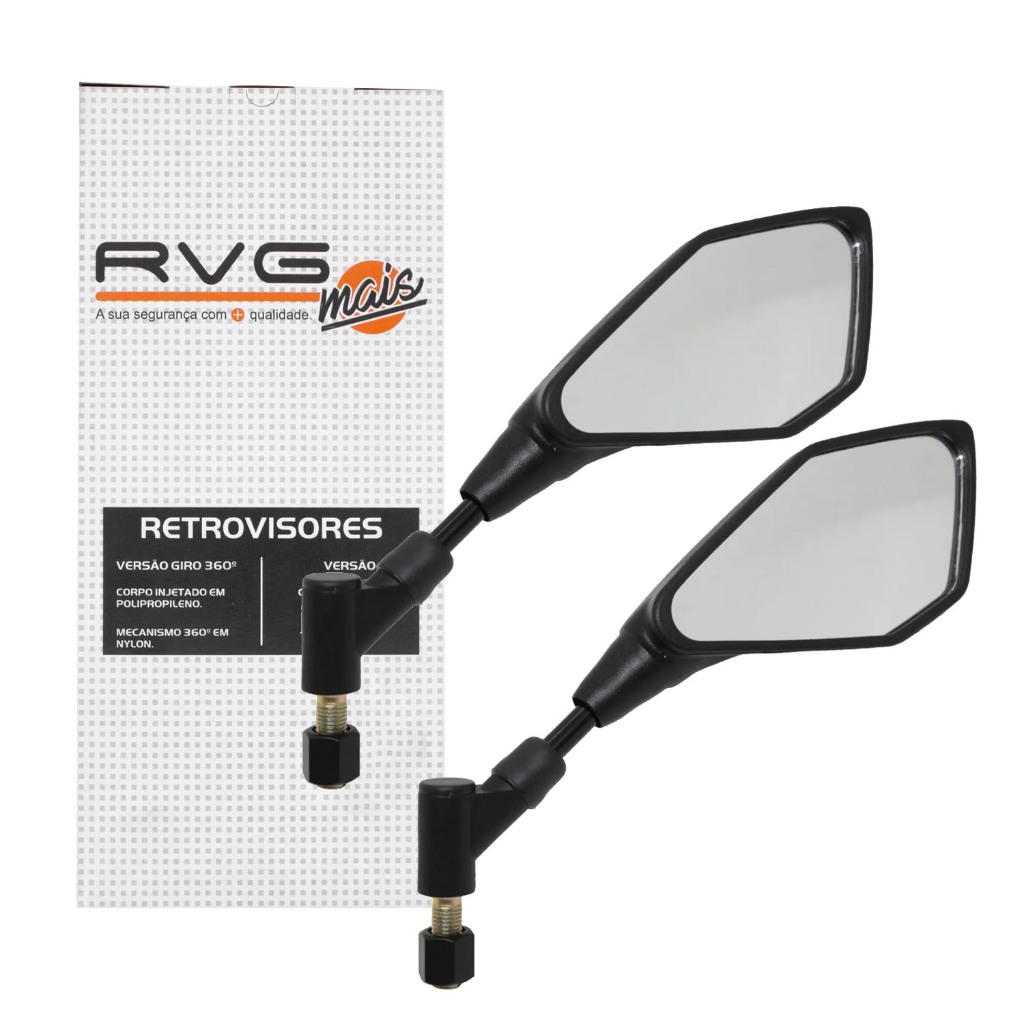 Par Retrovisor Gvs Z400 Ybr 125 Factor 150 Tenere 250 Fazer 250 Xj6 Xt 660 Giro 360