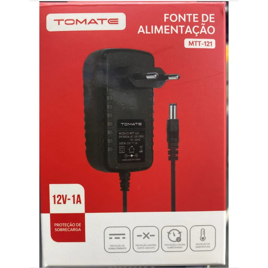 Fonte Estabilizadora 12V 1A Bivolt para CFTV, Fita LED, Eletrônicos e Automação