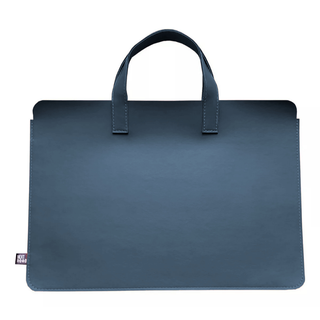 Sacola com Alça para Notebook Couro Sintético Azul Oceano