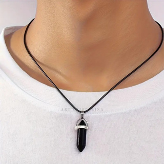 Colar Pedra Ônix Natural Lapidado - Proteção Energética em Oferta na Shopee