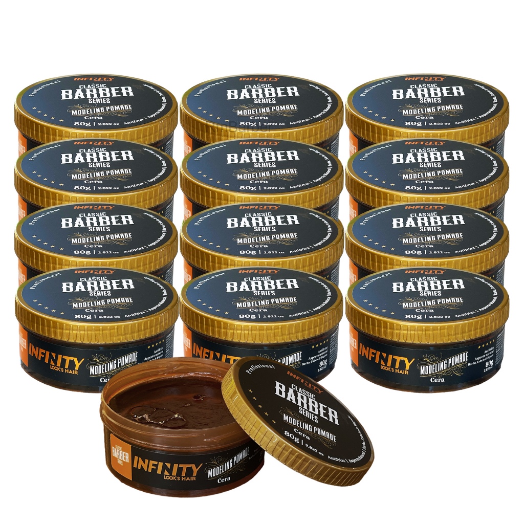 12 Pomada Infinity Look's® 80g Pasta Modeladora Vários Tipos - Escolha