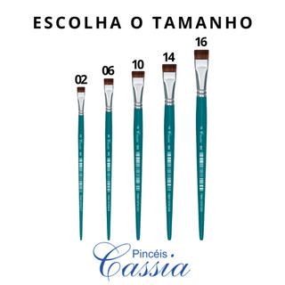 Pincel Chato Artistico Cabo Curto Ref.302 - Pincéis Cassia (Escolha o Tamanho)
