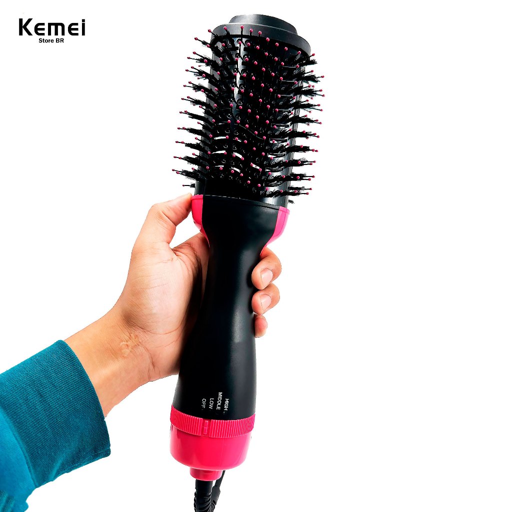 Detalhes do Escova Secadora Alisador Elétrica Quente Cabelo Com 3 Em1 Hair Economy  VOLTAGEM 110V