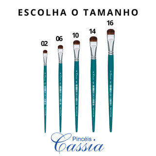 Pincel Chato Lingua de gato Artistico Cabo Curto Ref.303- Pincéis Cassia (Escolha o Tamanho)