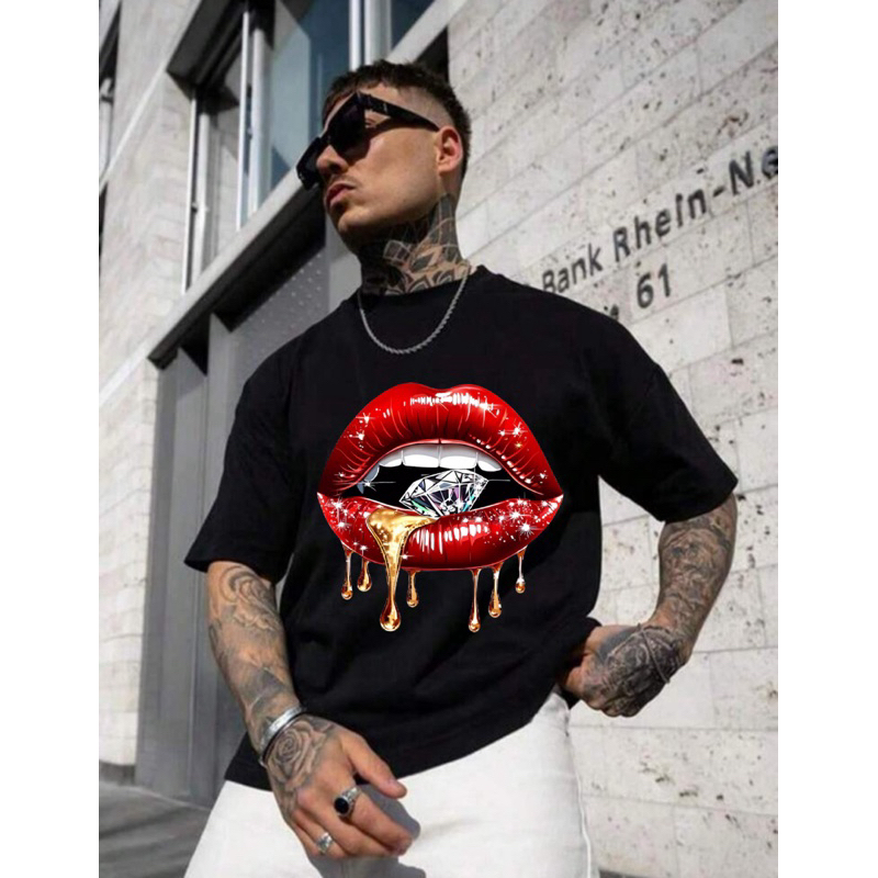 Camiseta Oversized Boca Diamante Estilosa Camisão Grande Confortável P ao G3 Unissex em Oferta na Shopee
