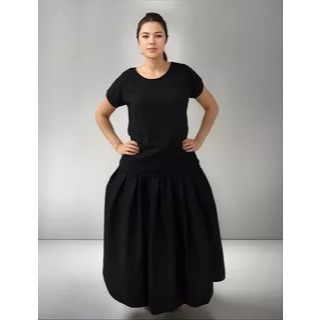 Conjunto Pomba Gira 2 peças Camisu + Saia Poliester preto Roupa de Umbanda