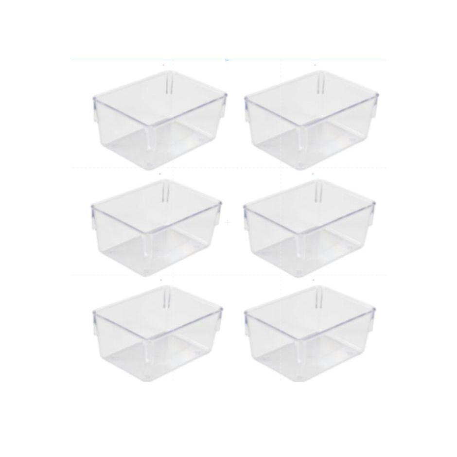 Kit 6 Organizadores Modular Multiuso Gavetas Mesas Pote Acrílico Cristal  Modelo 01 (0456) Plastutti
