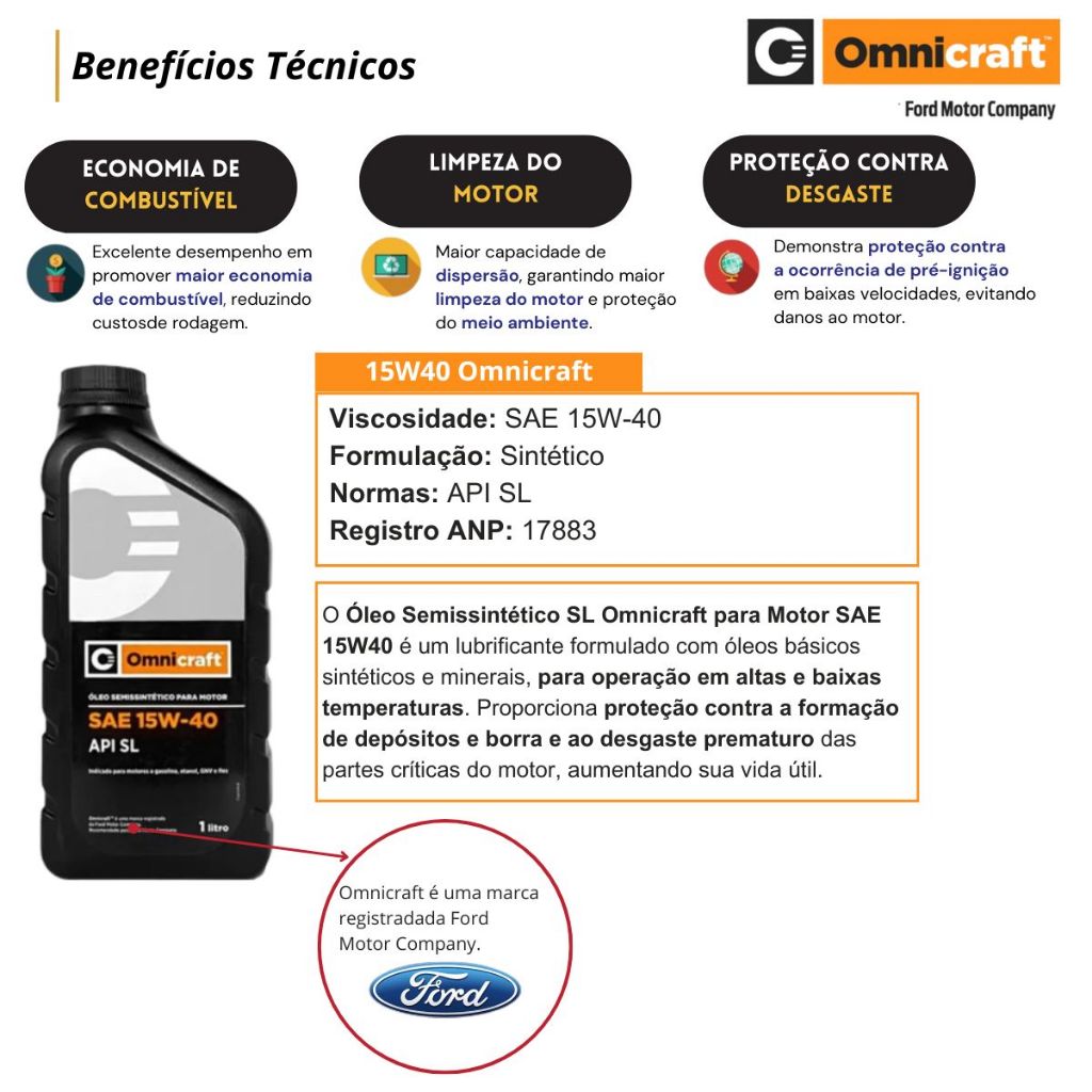Detalhes do Kit Troca De Oleo Filtros Ford Ecosport Fiesta Ka 1.0 1.6 Zetec Rocam 15w40 Motorcraft Semisintético