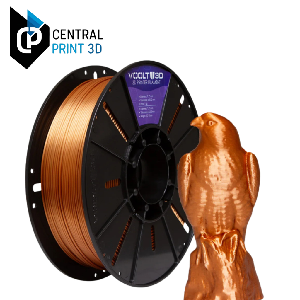 Filamento PLA Cobre V-Silk Voolt3D 1Kg 1,75mm para Impressora 3D FDM