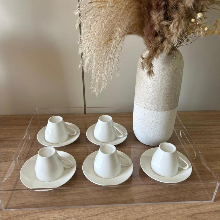 Bandeja Lisa em Acrílico Transparente Praticidade e Design Moderno em Oferta na Shopee