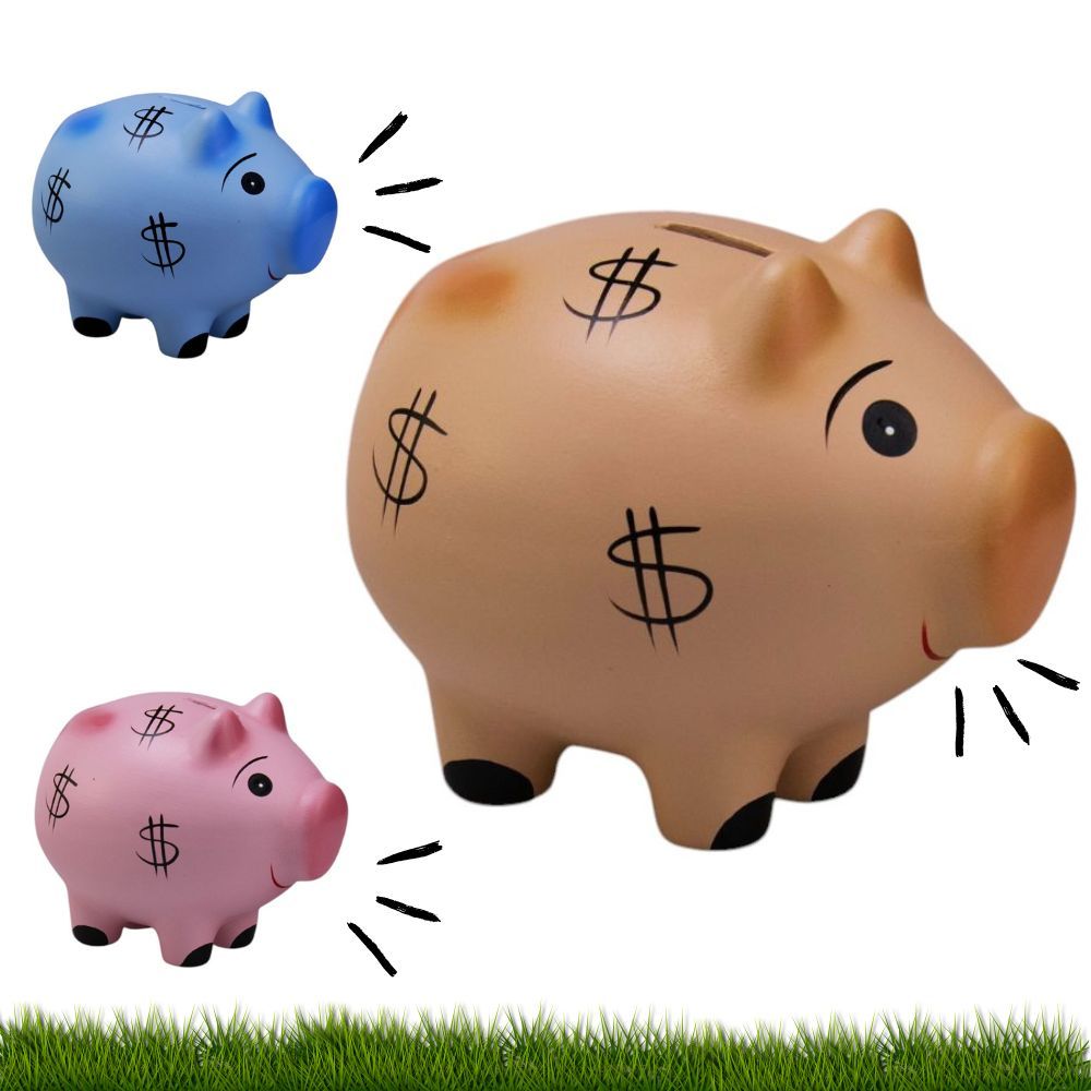 Porco Bolinha Cofrinho Cofre Cerâmica Pintada a Mão Tradicional Educação Financeira Presente