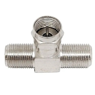 Conector F / Coaxial Tipo T 1 Macho Rosca X 2 Fêmeas Rosca em Oferta na Shopee