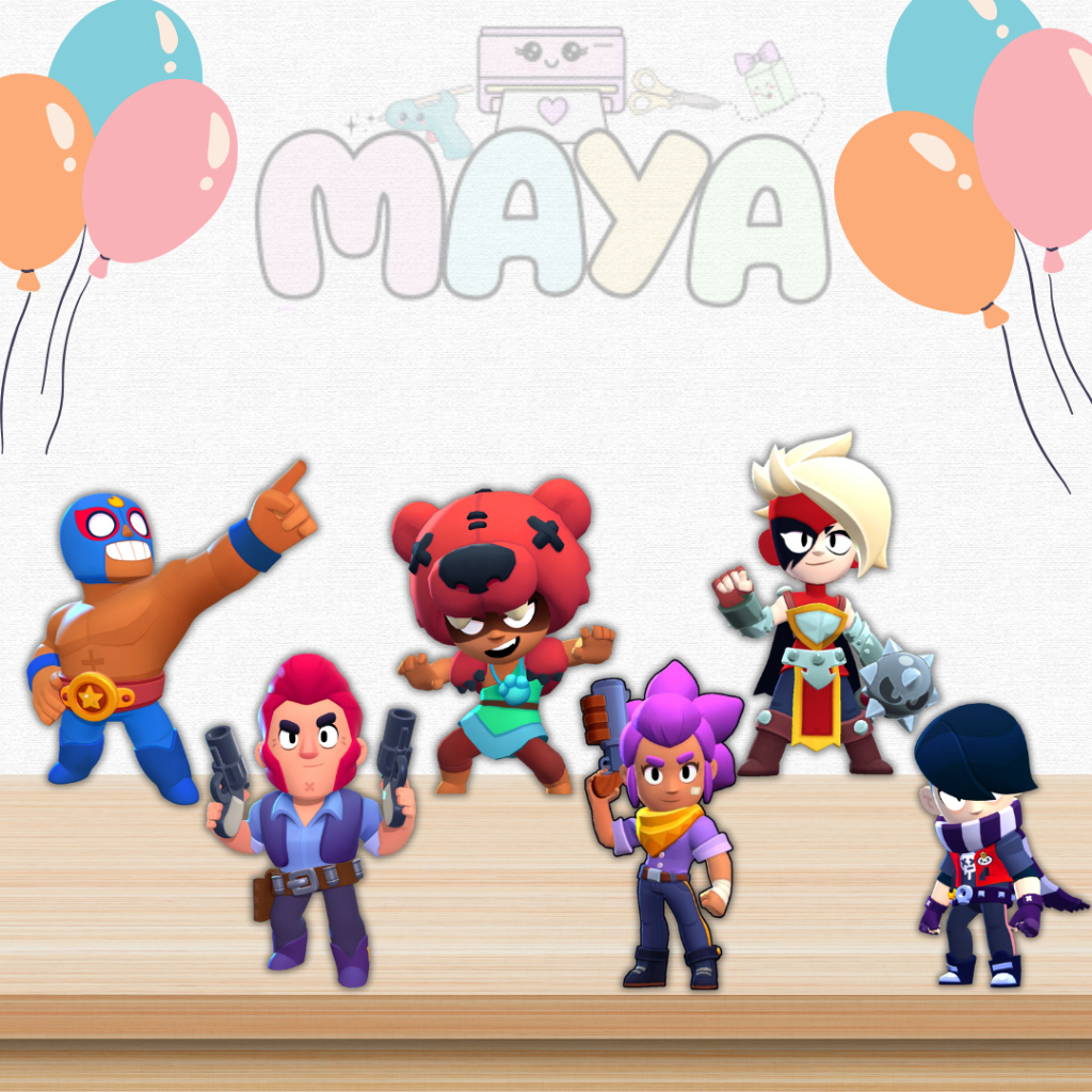 6 Totem Personalizado Brawl Stars / Enfeite de Mesa Brawl Stars / Festa Brawl Stars  Personalizados Brawl Stars