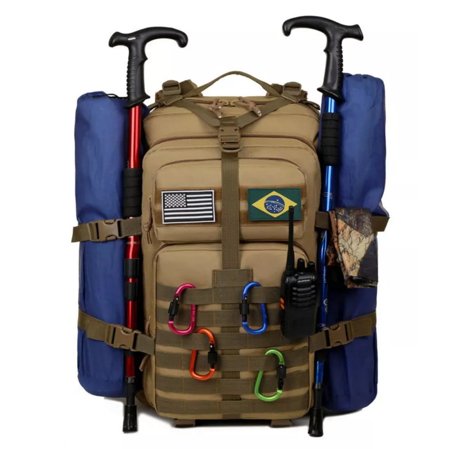 Mochila Tática 50 Litros Reforçada Impermeável Masculina Grande Camping