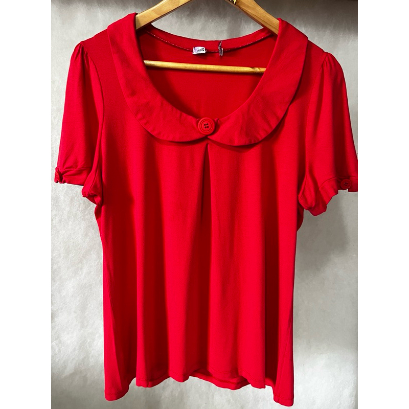 LEIA ANÚNCIO Blusa Vermelha Preta Branca estampada Plus Size Tamanho Grande Moda Circular Brechó
