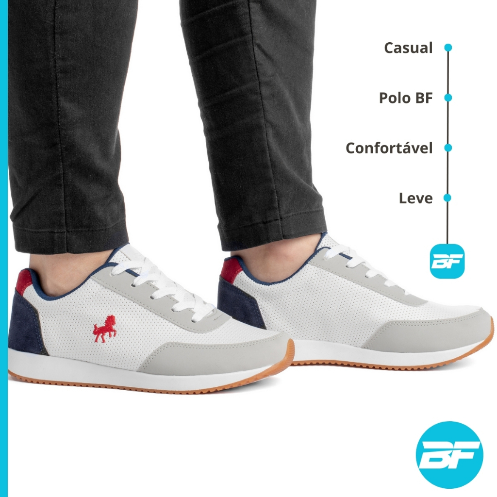 Tênis Masculino Polo BF Shoes Casual Leve Moderno Conforto Social Sapato