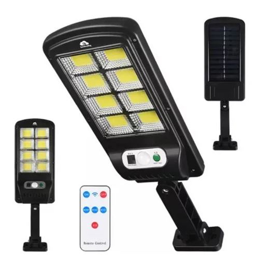 Lampada Led Ilumimador Solar Poste Rua Sensor De Movimento Luminária 200 Leds
