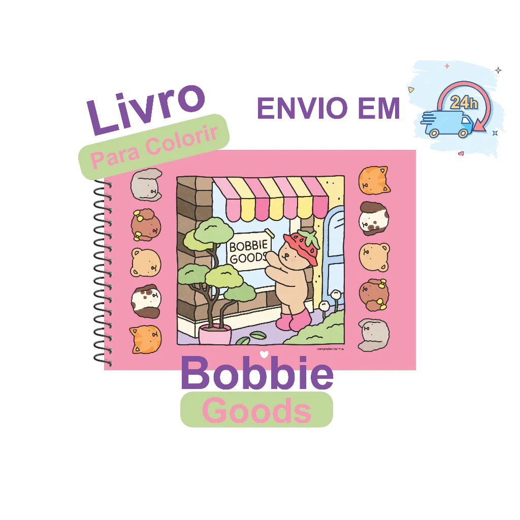 Livro de Colorir Bobbie Goods 20-50 Folhas Caderno de Desenho Pintura Coloring Book + BRIN...