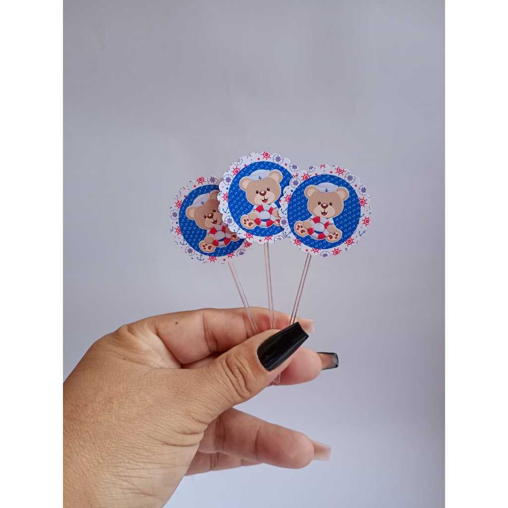 Topper Personalizado Para Docinho URSINHO MARINHEIRO /Não Acompanha Forminha