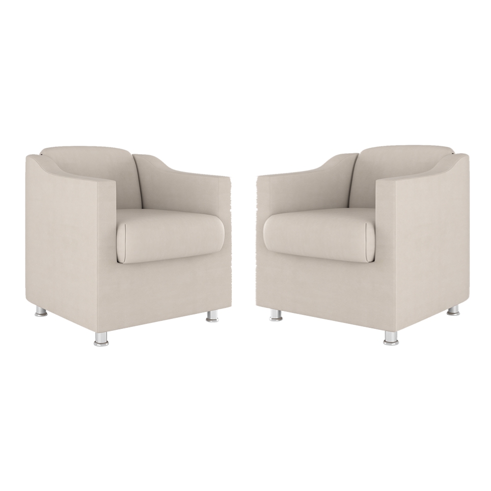 Kit 02 Poltronas Recepção Consultório Suede – Balaqui Decor