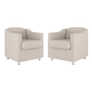 Kit 02 Poltronas Recepção Consultório Suede – Balaqui Decor