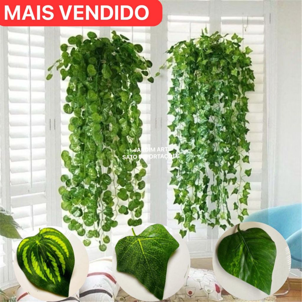 folha artificial 2M, planta pendurada, decorativa em Oferta na Shopee