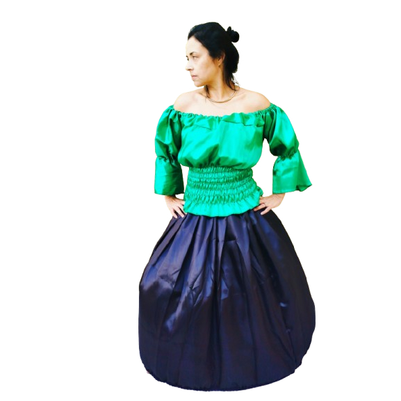 Saia Preta De Cetim Umbanda Candomblé cetim Roupa de Umbanda Candomblé