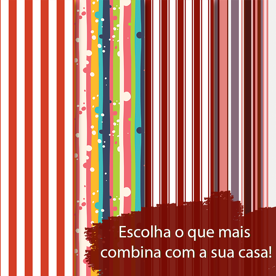 Papel de Parede Adesivo Listrado Vermelho Colorido Branco Quarto Decoração Sala Papeis em Oferta na Shopee