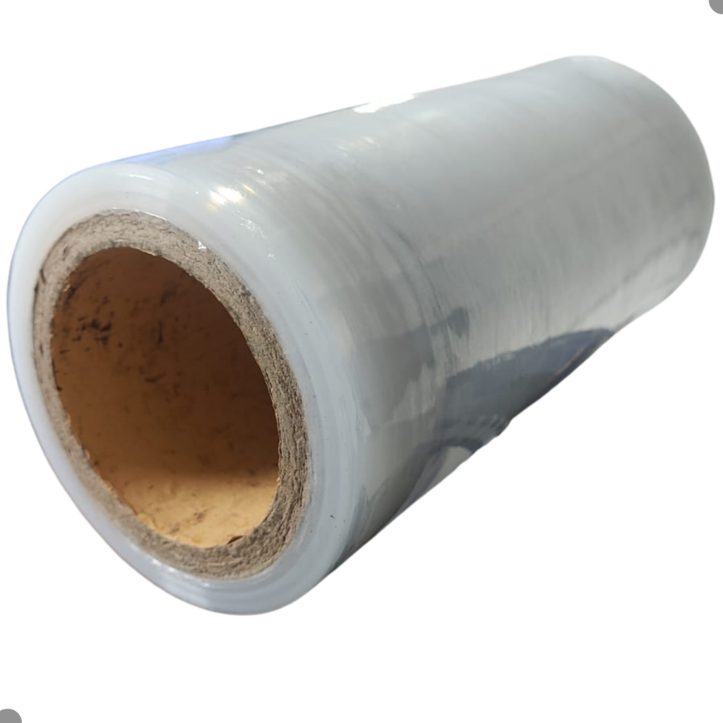 Bobina Filme Stretch 250mm x 300 metros Virgem Transparente - 1 Rolo em Oferta na Shopee