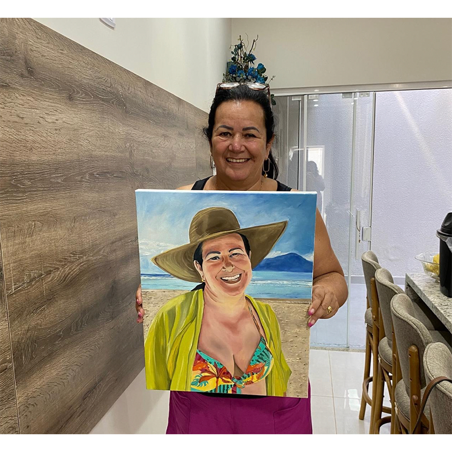 Pintura/Retrato de rosto com tinta a oleo, realista