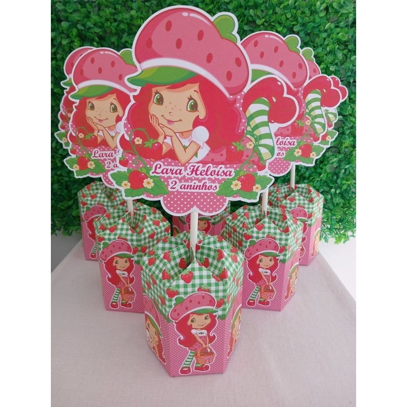Centros de mesa moranguinho ( PEGUE E MONTE ) kit personalizados de centros de mesa moranguinho /festa infantil/aniv em Oferta na Shopee