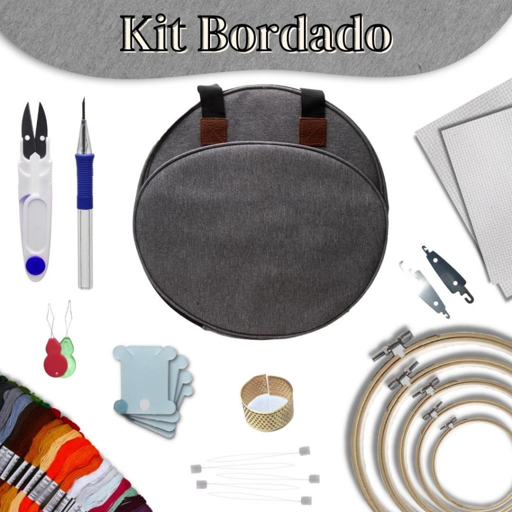 Kit Bordado Completo Iniciante Mochila Bastidor Agulha Linha Ponto Cruz Livre Presente Artesanato