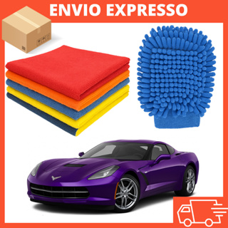 Kit de Lavar Carro Moto Limpeza automotiva Luva +5 Pano Microfibra Super Absorvente Multiuso em Oferta na Shopee