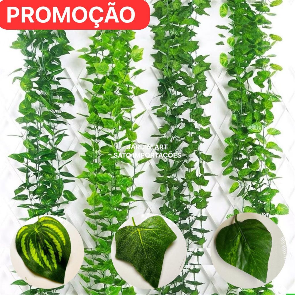 2 metros de flores de folhas artificial de hera folhagem em Oferta na Shopee
