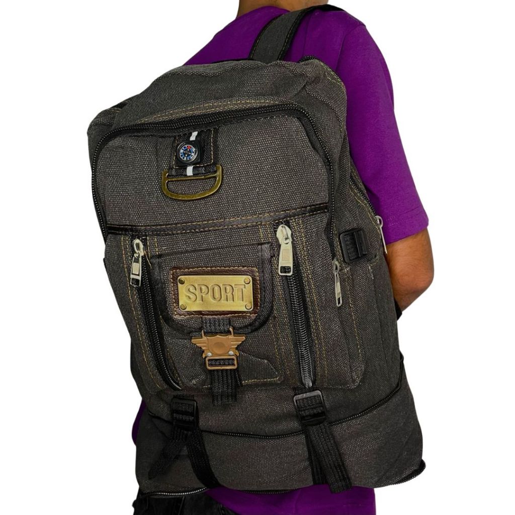 Mochila Masculina Lona 50 Litros Viagem Passeio Motoboy Esporte Trilha Viagem 803 em Oferta na Shopee