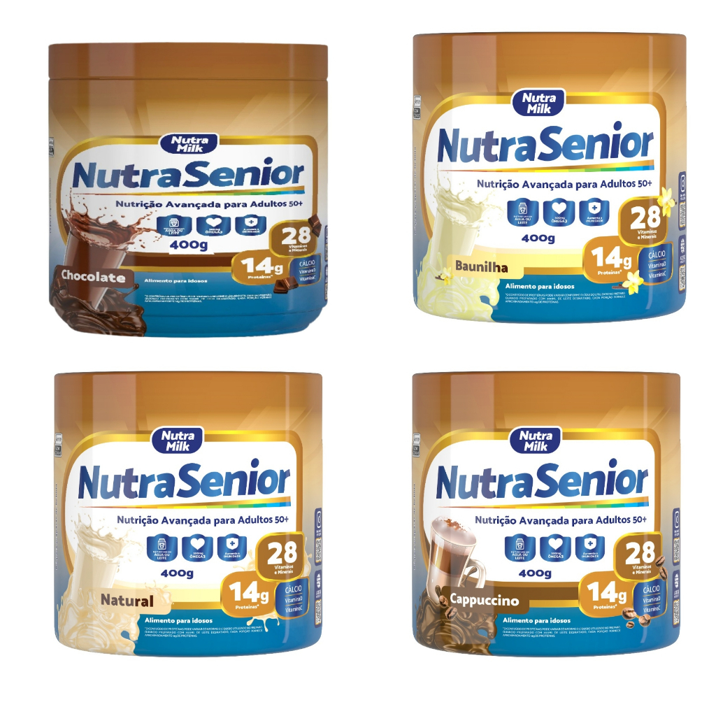 Nutra Senior 50+ Suplemento Alimentar Completo rico em Vitaminas e Minerais - pote 400g em Oferta na Shopee