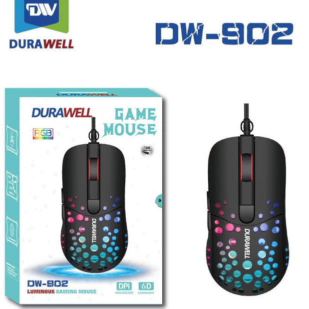 Mouse Gamer com Fio Durawell 7 Botões 3200 dpi DW-902