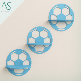 Trio de Pratileiras Modelo Bola de Futebol Em MDF Resistente em Oferta na Shopee