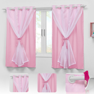 Cortina para quarto de bebê 2,20x1,30 voal menina Teen Indicada para Varão de 1,50m até 1,80m em Oferta na Shopee