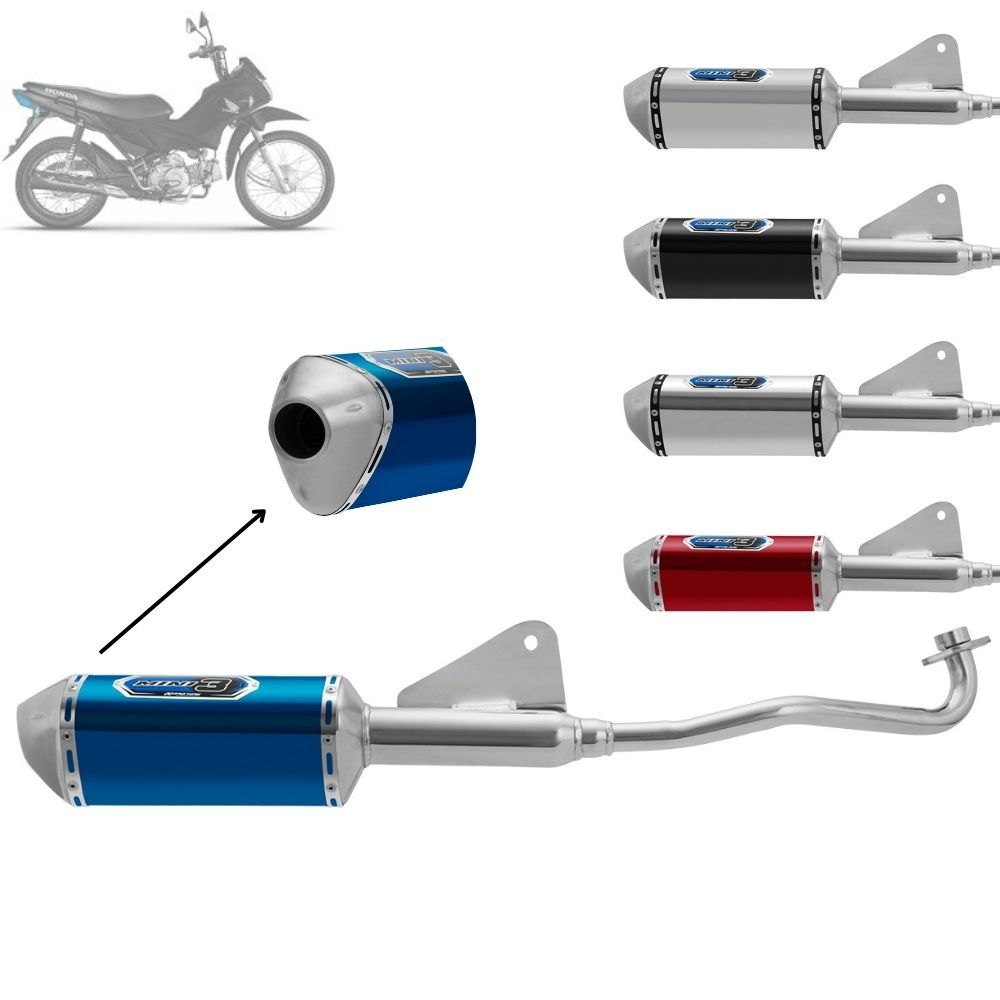 Escapamento Escape Moto Pro Tork Mini 3 Compatível Com Pop 110 2016 2017 Curva Cromada Honda em Oferta na Shopee