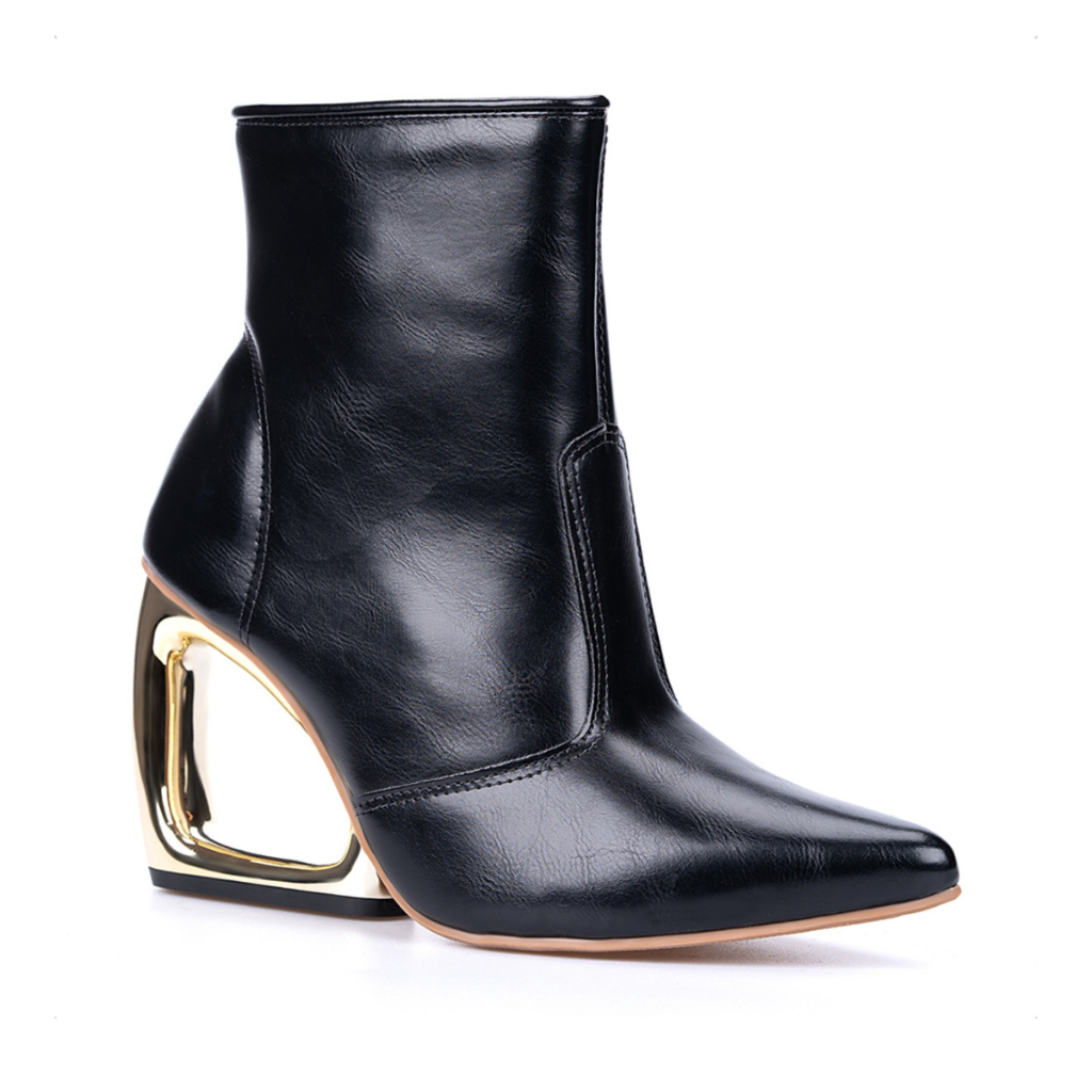 Bota Feminina Domidona Cano Curto Salto Vazado Cromado em Oferta na Shopee