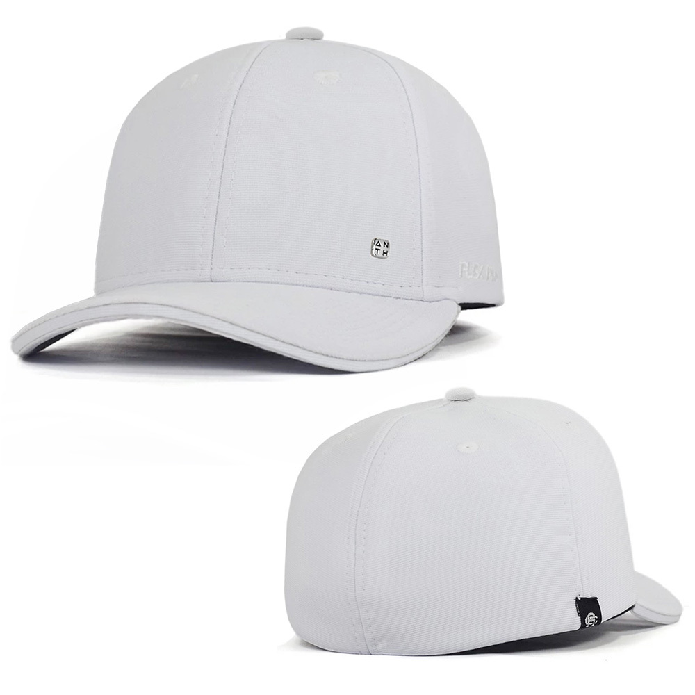 Boné Anth Co. Frame Gorgurão Branco Aba Curva Fechado Atrás Flex Pro Com Elastano
