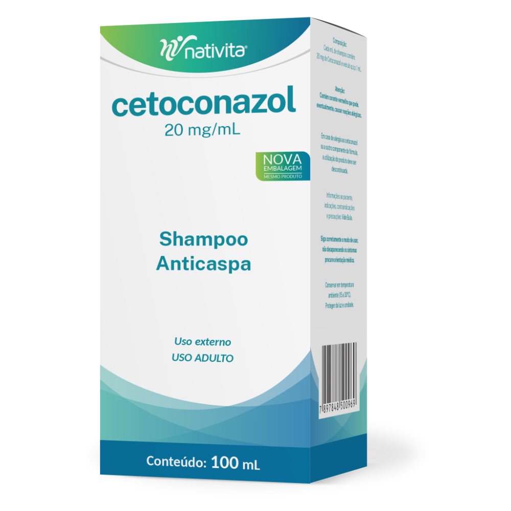 Shampoo Anticaspa Coceira e Dermatite Seborreica Cetoconazol 1% 100mL em Oferta na Shopee