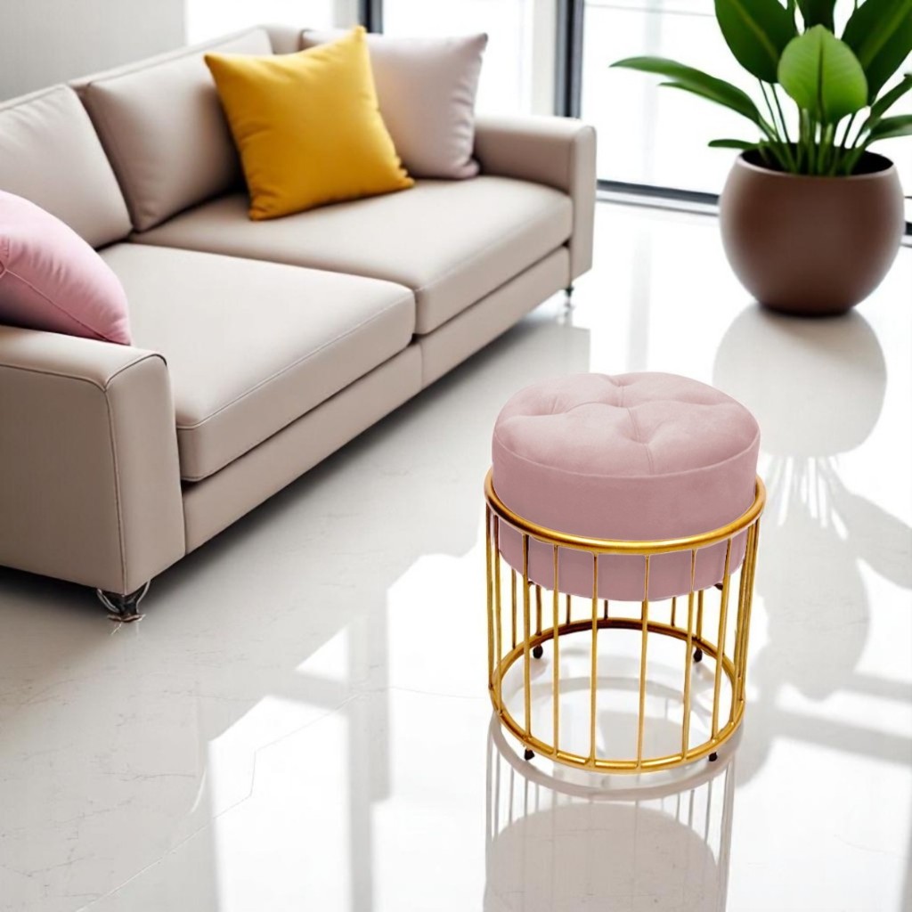 Puff  Argola Redondo Palitado Sala Quarto Salão Decoração Ambientes Varias Cores