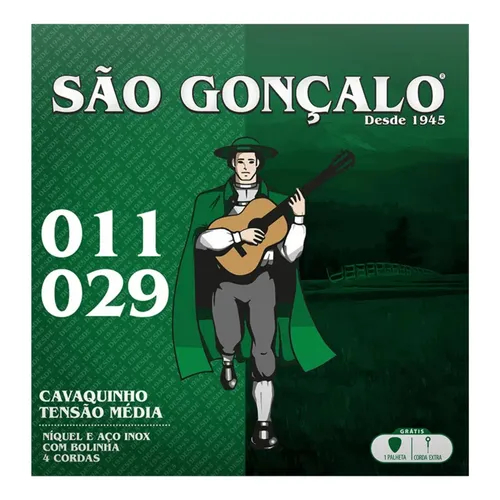 Encordoamento Cavaco São Gonçalo C/Bolinha + 3º Sol +Palheta