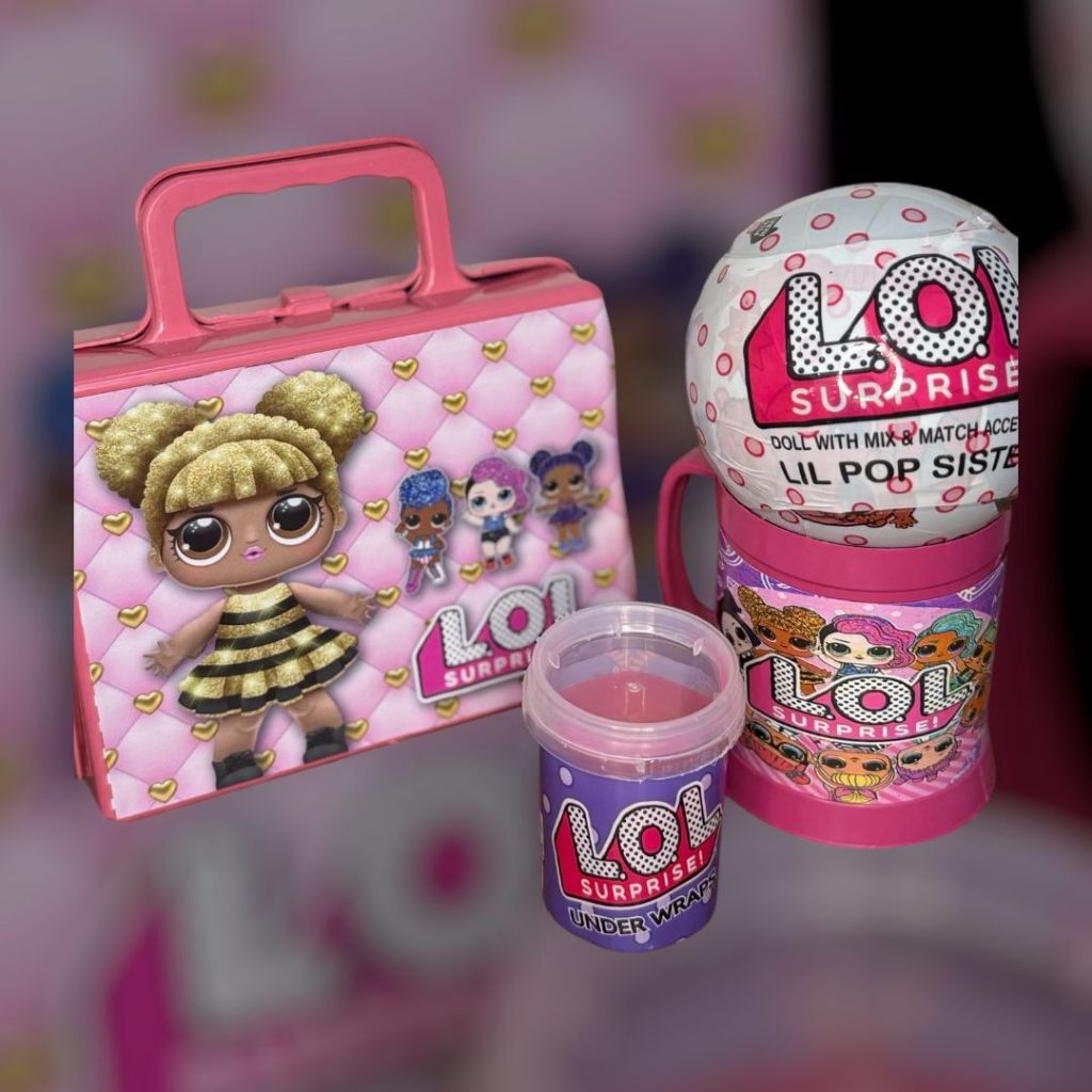 KIT MALETA + CANECA + BOLA SURPRESA + SLIME em Oferta na Shopee