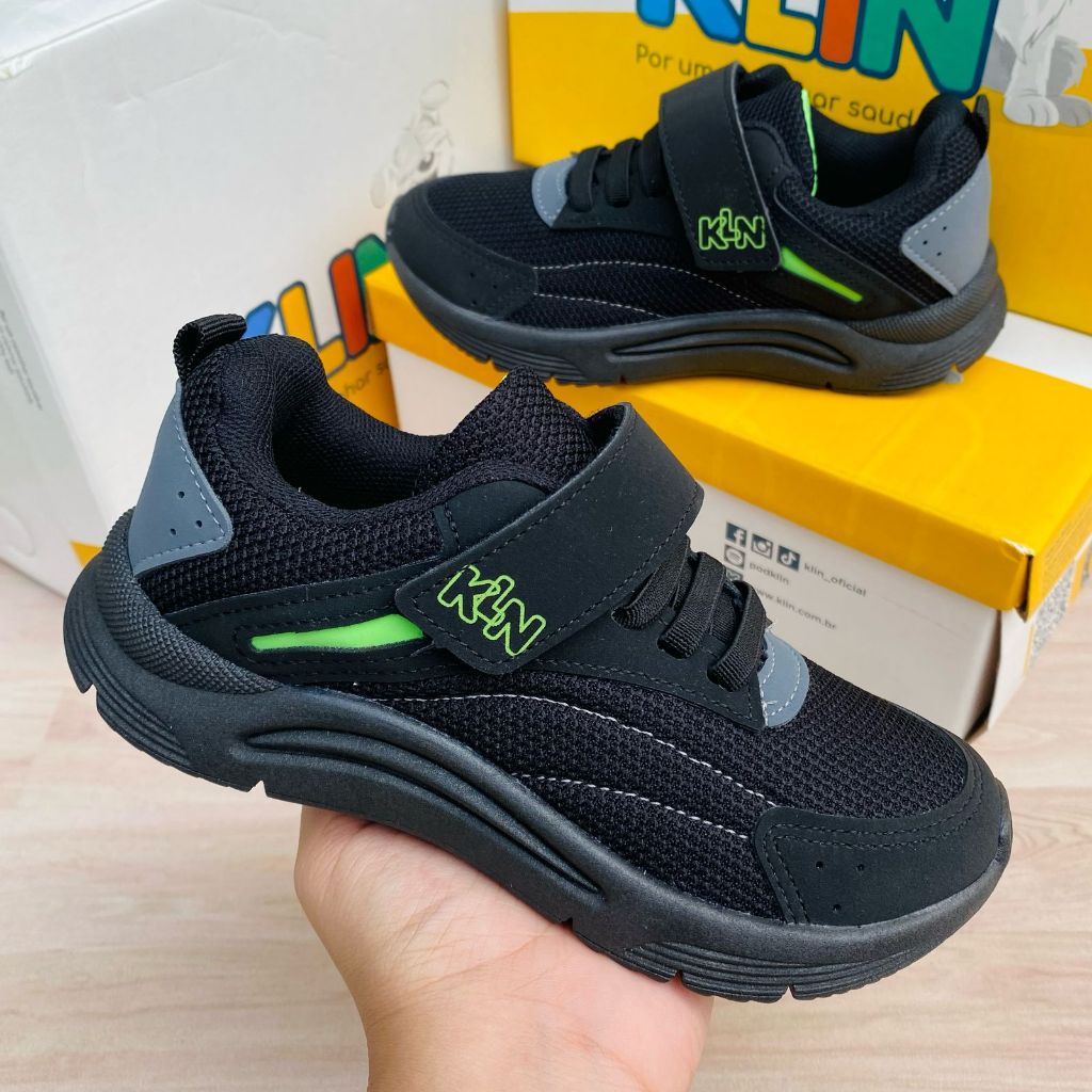 Tênis Sapato New Sport Costura Klin Menino Fita Auto Colante em Oferta na Shopee