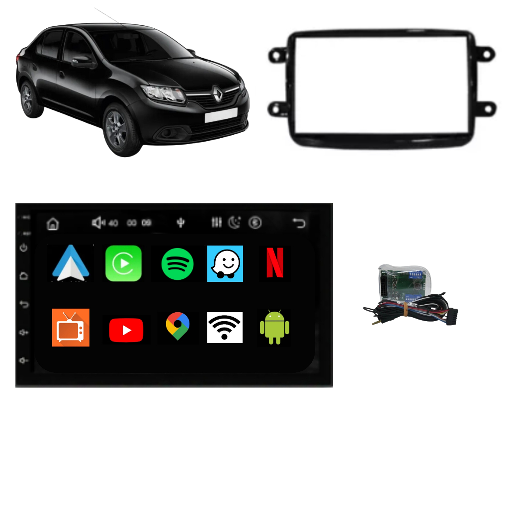 Multimídia Android Logan 12 13 14 15 16 17 18 19 20 21 COM SOM ORIGINAL DE FABRICA Tv Mold Black Piano Carplay Interface
