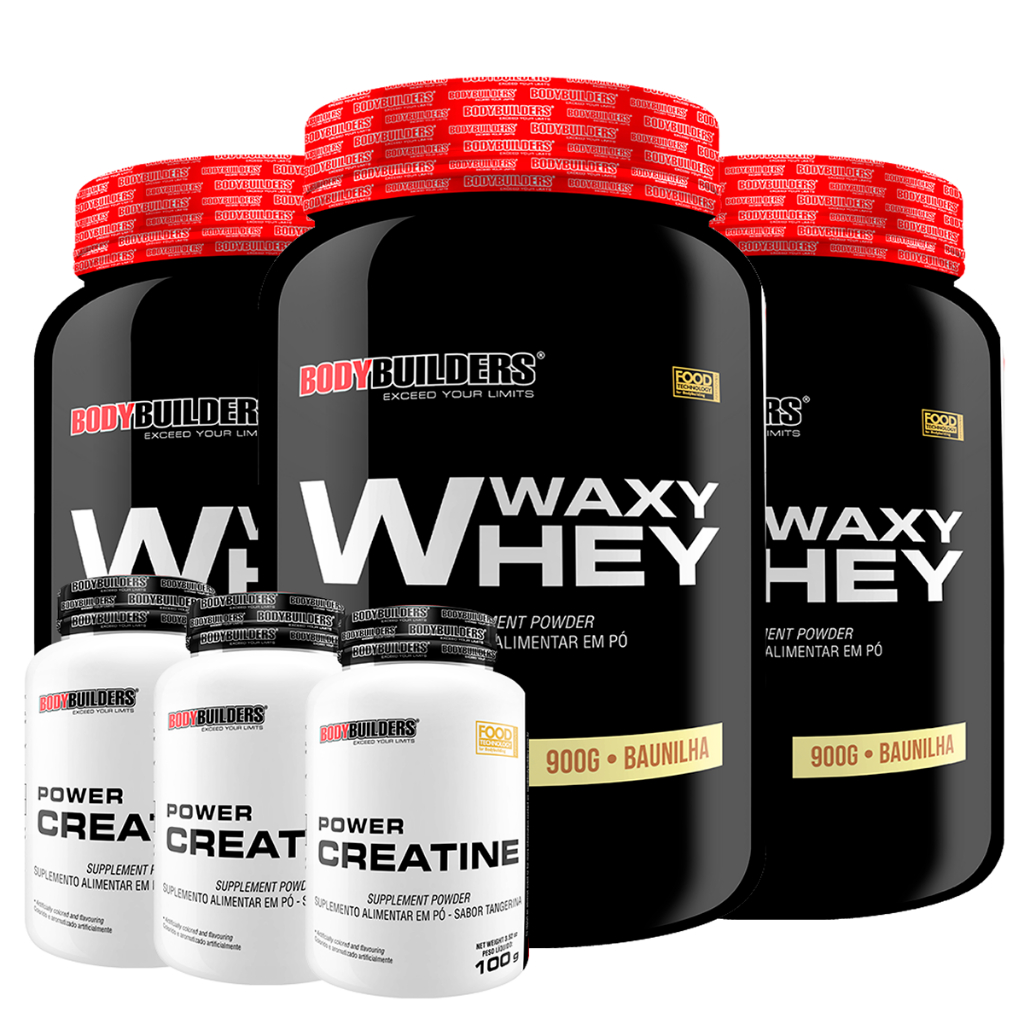 Kit 3x Whey 900gr + 3x Power Creatina 100gr. - Bodybuilders
