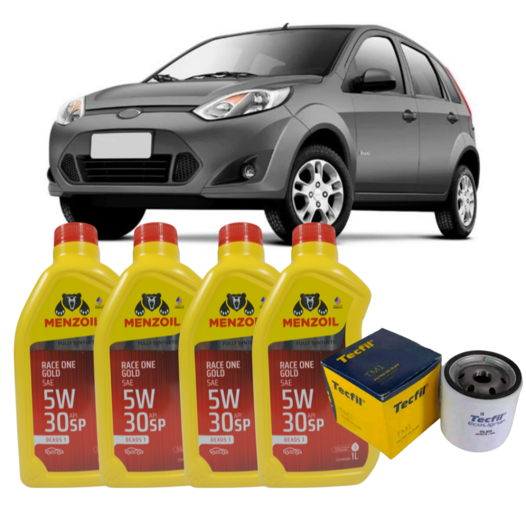 Kit Revisão 5w30 SINTÉTICO MENZOIL +Filtro de Óleo+Etiqueta Revisão Ford Fiesta 1.0 1.6 2004 a 2014 em Oferta na Shopee